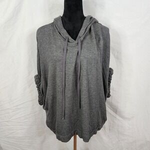 BOBEAU Size‎ Small Soft Oversized Gray Hooded Cozy Rayon Blend Hoodie Sweatshirt